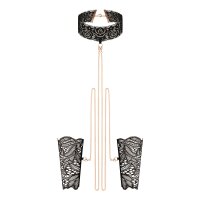 Rosy Gold - Lace Cuffs and Collar - Black