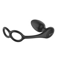 Nexus TORNADO Rotating Plug with Cock & Ball Rings - Black