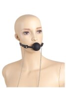 Virgite Nippelklemmen mit Ball Gag Modell 40 Schwarz Silber 2 Stück