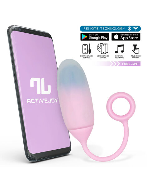 IY Vibrationsei Appgesteuert Pink/Blau 19,5 cm
