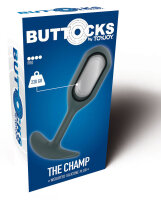 ToyJoy Buttocks The Champ Weighted Plug Grey