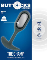 ToyJoy Buttocks The Champ Weighted Plug Grey