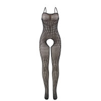 SUBBLIME Black Elastic Fishnet Crotchless Bodystocking One Size