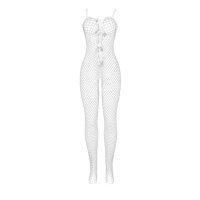SUBBLIME Bodystocking White Fishnet Crotchless With Bows One Size