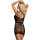 SUBBLIME Long Bodystocking With Open Back With Fishnet Black One Size