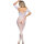 SUBBLIME Fishnet Crotchless Bodystocking With White Roses Pattern One Size