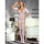 SUBBLIME Fishnet Crotchless Bodystocking With White Roses Pattern One Size