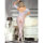 SUBBLIME Fishnet Crotchless Bodystocking With White Roses Pattern One Size