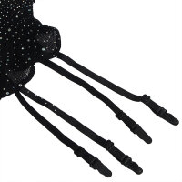 SUBBLIME Fishnet Bodystocking With Gloves And Diamonds Black One Size