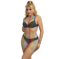 SUBBLIME Rainbow High Neck Sleeveless Fishnet...