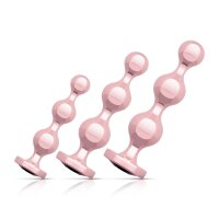 Rosy Gold Metal Butt Plug Set 3 Pieces Rose Gold