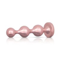 Rosy Gold Metal Butt Plug Set 3 Pieces Rose Gold