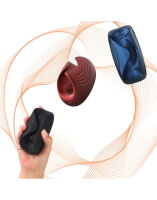 MANWAN Sub One Vibrating Masturbator with Tapping Feature Velvet Red