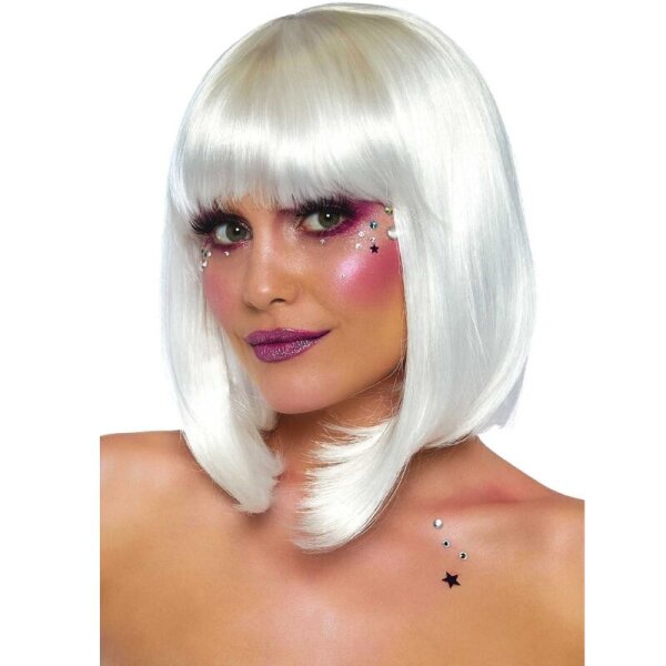 Leg Avenue Phosphorescent Bob Cut Wig White