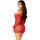 Leg Avenue Off Shoulder Long Sleeved Mesh Mini Dress Red