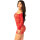 Leg Avenue Off Shoulder Long Sleeved Mesh Mini Dress Red