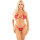 Leg Avenue Heart Design Open Cup Bra Thong Red One Size