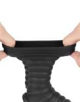 LoveToy Wave Knights Ring Vibrating Penis And Scrotum Sleeve (Ø 2.8 cm) Black