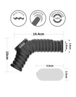 LoveToy Wave Knights Ring Vibrating Penis And Scrotum Sleeve (Ø 2.8 cm) Black