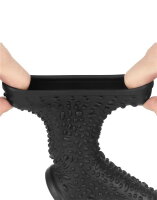 LoveToy Drip Knights Ring Vibrating Penis And Scrotum Sleeve (Ø 2.8 cm) Black