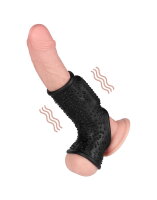LoveToy Drip Knights Ring Vibrating Penis And Scrotum Sleeve (Ø 2.8 cm) Black