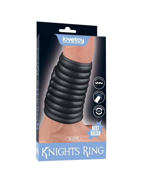 LoveToy Wave Knights Ring Vibrating Penis Sleeve  (Ø 3.7 cm) Black