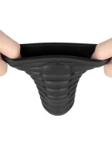 LoveToy Wave Knights Ring Vibrating Penis Sleeve  (Ø 3.7 cm) Black