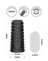 LoveToy Wave Knights Ring Vibrating Penis Sleeve  (Ø 3.7 cm) Black