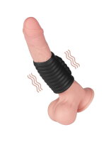 LoveToy Wave Knights Ring Vibrating Penis Sleeve  (Ø 3.7 cm) Black