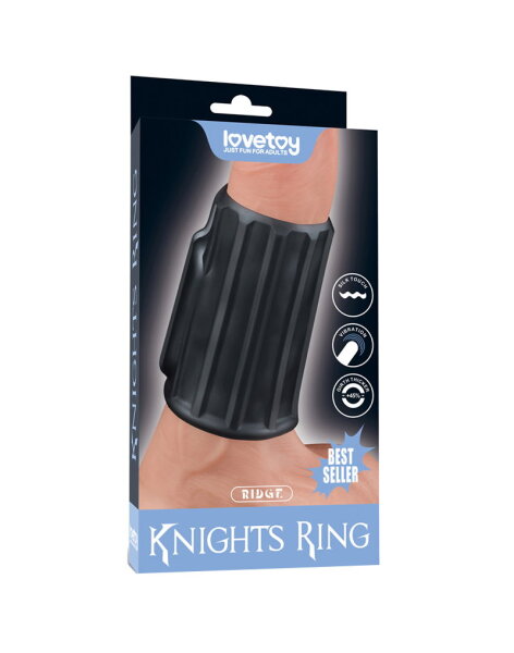 LoveToy Ridge Knights Ring Vibrating Penis Sleeve (Ø 3.7 cm) Black