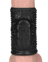 LoveToy Drip Knights Ring Vibrating Penis Sleeve  (Ø 3.7 cm) Black