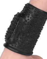 LoveToy Drip Knights Ring Vibrating Penis Sleeve  (Ø 3.7 cm) Black