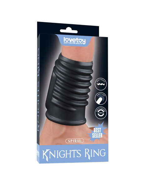 LoveToy Spiral Knights Ring Vibrating Penis Sleeve  (Ø 3.6 cm) Black
