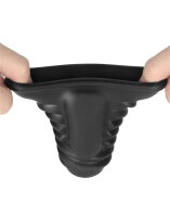 LoveToy Spiral Knights Ring Vibrating Penis Sleeve  (Ø 3.6 cm) Black