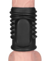 LoveToy Spiral Knights Ring Vibrating Penis Sleeve  (Ø 3.6 cm) Black