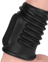 LoveToy Spiral Knights Ring Vibrating Penis Sleeve  (Ø 3.6 cm) Black