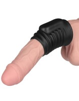 LoveToy Spiral Knights Ring Vibrating Penis Sleeve  (Ø 3.6 cm) Black