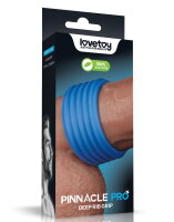 LoveToy Pinnacle Pro Deep Rib Grip Ring Blue
