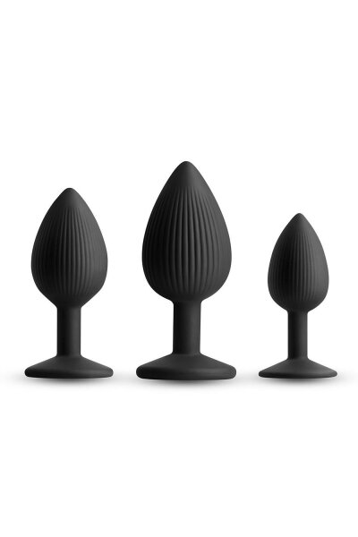 NS Novelties Renegade Triple Ace Kit Analplug Set 3-teilig Schwarz Ø 4,5 cm
