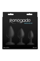 NS Novelties Renegade Triple Ace Kit Analplug Set 3-teilig Schwarz Ø 4,5 cm