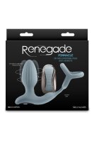 NS Novelties Renegade Pinnacle Anal Plug with Vibration and Penis Ring Grey Ø 3,7 cm
