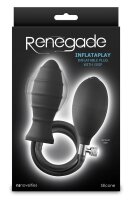 Ns Novelties Renegade Inflataplay Inflatable Plug Black 10.5 cm Ø 4 cm