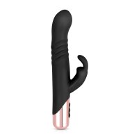 Rosy Gold Rabbit Vibrator with thrusting function Black