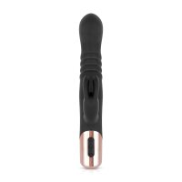 Rosy Gold Rabbit Vibrator with thrusting function Black