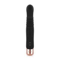Rosy Gold Rabbit Vibrator with thrusting function Black