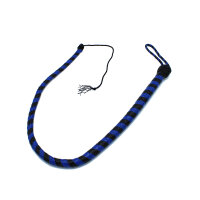 Kiotos Leather Whip Black & Blue 90 cm