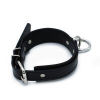Kiotos Leather Collar with O-Ring Black