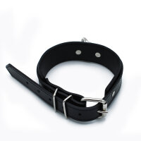Kiotos Leather Collar with O-Ring Black