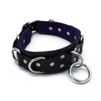 Kiotos Leather Collar with Multi D-Rings Black