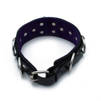 Kiotos Leather Collar with Multi D-Rings Black